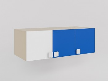 Антресоль на шкаф 3-х створчатый Скай (Синий/Белый/корпус Клен) в Каргате - kargat.mebel54.com | фото