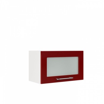 Бруклин ШВГС 600 Шкаф верхний горизонтальный со стеклом (Бетон белый/корпус Белый) в Каргате - kargat.mebel54.com | фото