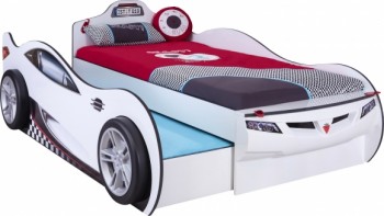 CARBED Кровать-машина Coupe с выдвижной кроватью White 20.03.1310.00 в Каргате - kargat.mebel54.com | фото
