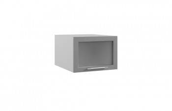 Гарда ГПГС 500 шкаф верхний горизонтальный глубокий со стеклом (Белый/корпус Серый) в Каргате - kargat.mebel54.com | фото