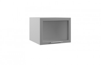 Гарда ГВПГС 600 шкаф верхний горизонтальный глубокий со стеклом высокий (Белый/корпус Серый) в Каргате - kargat.mebel54.com | фото