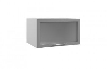 Гарда ГВПГС 800 шкаф верхний горизонтальный глубокий со стеклом высокий (Белый/корпус Серый) в Каргате - kargat.mebel54.com | фото