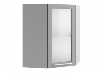 Гарда ВПУС 550 шкаф верхний угловой со стеклом Белый в Каргате - kargat.mebel54.com | фото