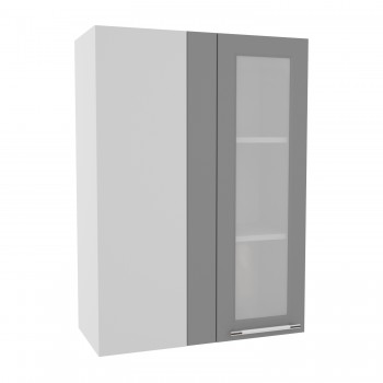 Гарда ВПУС 650 шкаф верхний угловой со стеклом высокий (Белый/корпус Серый) в Каргате - kargat.mebel54.com | фото