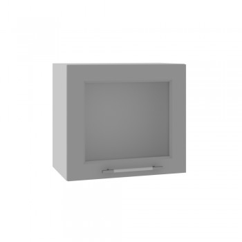 Империя ВПГС 500 Шкаф верхний горизонтальный со стеклом высокий (Белый Эмалит/корпус Серый) в Каргате - kargat.mebel54.com | фото