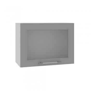 Капри ВПГС 600 шкаф верхний горизонтальный со стеклом высокий (Липа пепел/корпус Серый) в Каргате - kargat.mebel54.com | фото