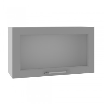 Капри ВПГС 800 шкаф верхний горизонтальный со стеклом высокий (Липа пепел/корпус Серый) в Каргате - kargat.mebel54.com | фото