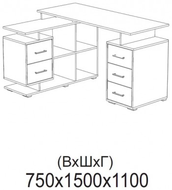 Компьютерный стол угловой СКМУ-3 белый в Каргате - kargat.mebel54.com | фото