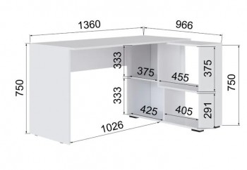 Компьютерный стол угловой СКМУ-4 белый в Каргате - kargat.mebel54.com | фото