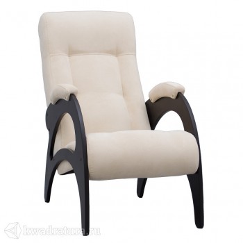 Кресло для отдыха Неаполь Модель 9 без лозы (Венге-эмаль/Ткань Ваниль Verona Vanilla) в Каргате - kargat.mebel54.com | фото