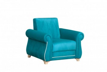 Кресло для отдыха "Порто" (велюр киви бирюза / микровельвет крем) в Каргате - kargat.mebel54.com | фото