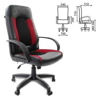 Кресло офисное BRABIX Strike EX-525 (черно-красный) в Каргате - kargat.mebel54.com | фото