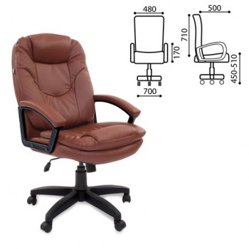 Кресло офисное BRABIX Trend EX-568 (коричневый) в Каргате - kargat.mebel54.com | фото