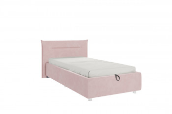 Кровать 0.9 Альба (Нежно-розовый велюр/под-мех) в Каргате - kargat.mebel54.com | фото