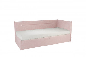 Кровать 0.9 Альба Тахта (Нежно-розовый велюр) в Каргате - kargat.mebel54.com | фото