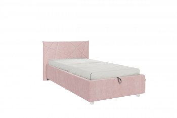 Кровать 0.9 Бест (Нежно-розовый велюр/под-мех) в Каргате - kargat.mebel54.com | фото