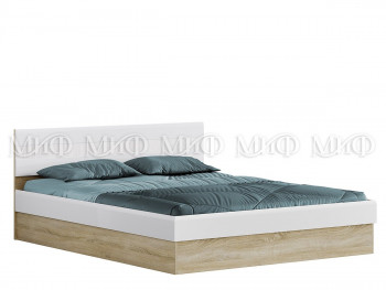 Кровать 1,4 спальня Фортуна (Дуб сонома/белый глянец) в Каргате - kargat.mebel54.com | фото