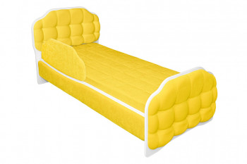 Кровать 160 Атлет 74 Жёлтый (мягкий бортик) в Каргате - kargat.mebel54.com | фото