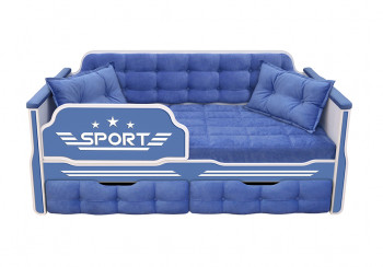 Кровать 160 серии Спорт 2 ящика 85 Синий (подушки) в Каргате - kargat.mebel54.com | фото