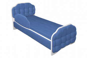 Кровать 170 Атлет 29 Синий (мягкий бортик) в Каргате - kargat.mebel54.com | фото