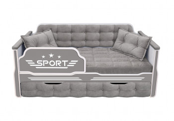 Кровать 170 серии Спорт 1 ящик 45 Серый (подушки) в Каргате - kargat.mebel54.com | фото