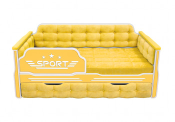 Кровать 170 серии Спорт 1 ящик 74 Жёлтый (мягкие боковые накладки) в Каргате - kargat.mebel54.com | фото