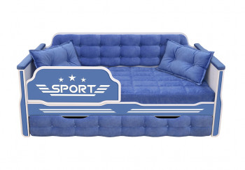 Кровать 170 серии Спорт 1 ящик 85 Синий (подушки) в Каргате - kargat.mebel54.com | фото