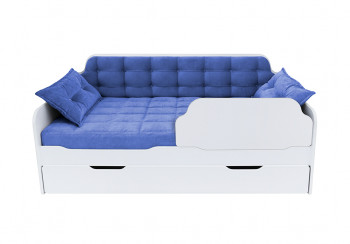 Кровать 170 серии Спорт Лайт 1 ящик 85 Синий (подушки) в Каргате - kargat.mebel54.com | фото