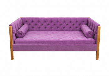 Кровать 180 серии Леди  32 Фиолетовый (подушка валик) в Каргате - kargat.mebel54.com | фото