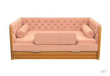 Кровать 180 серии Леди + ящик 15 Бледно-розовый (мягкий бортик/подушка валик) в Каргате - kargat.mebel54.com | фото