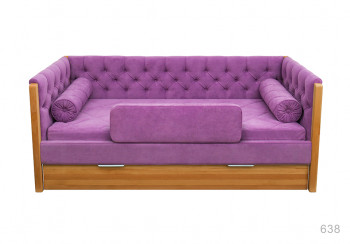 Кровать 180 серии Леди + ящик 32 Фиолетовый (мягкий бортик/подушка валик) в Каргате - kargat.mebel54.com | фото