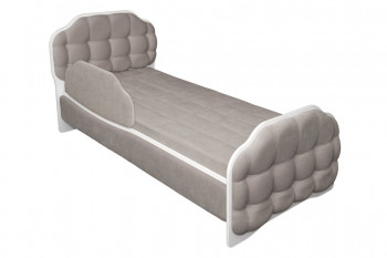 Кровать 190 Атлет Lux 96 Серый (мягкий бортик) в Каргате - kargat.mebel54.com | фото