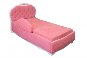 Кровать 190 Гармония Lux 36 Розовый (мягкий бортик) в Каргате - kargat.mebel54.com | фото
