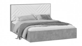 Кровать без ПМ «Хилтон» Тип 1 Ателье светлый/Белый в Каргате - kargat.mebel54.com | фото