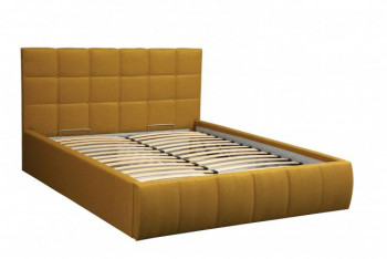 Кровать "Диана" ш. 1400 (Н=1010мм) (жаккард горчица) в Каргате - kargat.mebel54.com | фото