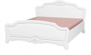 Кровать двойная 1400х2000 (комплект) Лотос (Белый/Белый Глянец) в Каргате - kargat.mebel54.com | фото