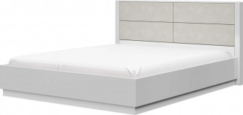 Кровать двойная 1400х2000 Вива (Белый/Белый глянец/Платина) в Каргате - kargat.mebel54.com | фото