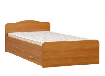 Кровать двойная с ящиками 1400-1 без матраса (круглые спинки) Вишня Оксфорд в Каргате - kargat.mebel54.com | фото