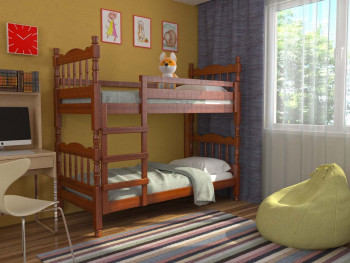 Кровать двухъярусная Соня из массива сосны 800*1890 Сосна в Каргате - kargat.mebel54.com | фото