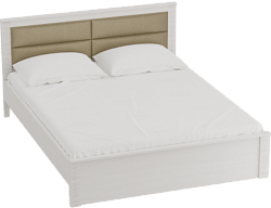 Кровать Элана 1600 с основанием Бодега белая в Каргате - kargat.mebel54.com | фото