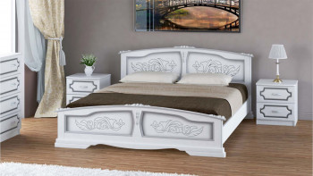 Кровать Елена из массива сосны 1400*2000 Белый Жемчуг в Каргате - kargat.mebel54.com | фото