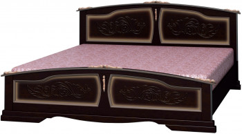 Кровать Елена из массива сосны 1600*2000 Орех Тёмный в Каргате - kargat.mebel54.com | фото
