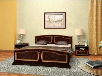Кровать Елена из массива сосны 1600*2000 Орех Тёмный в Каргате - kargat.mebel54.com | фото
