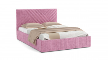 Кровать Гамма ш. 1400 (с основанием для хранения) (велюр тенерифе розовый) в Каргате - kargat.mebel54.com | фото