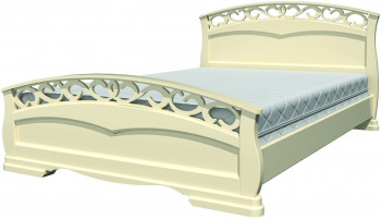 Кровать Грация-1 из массива сосны 1400*2000 Слоновая кость в Каргате - kargat.mebel54.com | фото