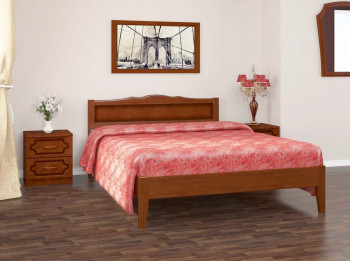 Кровать Карина-7 из массива сосны 1200*2000 Орех в Каргате - kargat.mebel54.com | фото