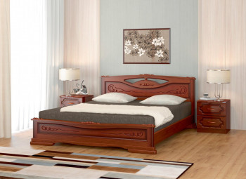 Кровать Карина-7 из массива сосны 1400*2000 Орех в Каргате - kargat.mebel54.com | фото