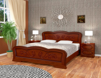 Кровать Карина-8 из массива сосны 1200*2000 Орех в Каргате - kargat.mebel54.com | фото