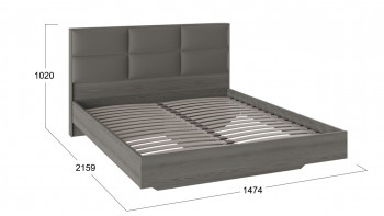 Кровать «Либерти» с мягким изголовьем и подъемным механизмом Хадсон/Ткань Грей/1400 в Каргате - kargat.mebel54.com | фото