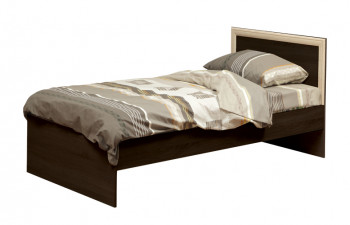 Кровать одинарная 21.55 (шир. 900) с настилом (венге/профиль дуб линдберг)/осн. в Каргате - kargat.mebel54.com | фото